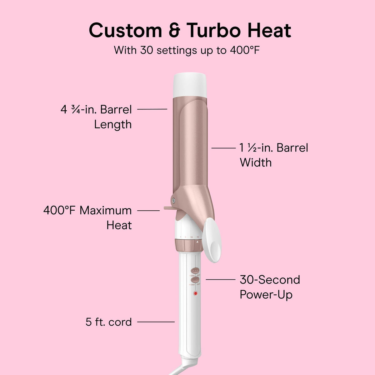 Conair Curling Iron, Double Ceramic, 1/2-in. Barrel, White/Rose Gold - Jansha Store