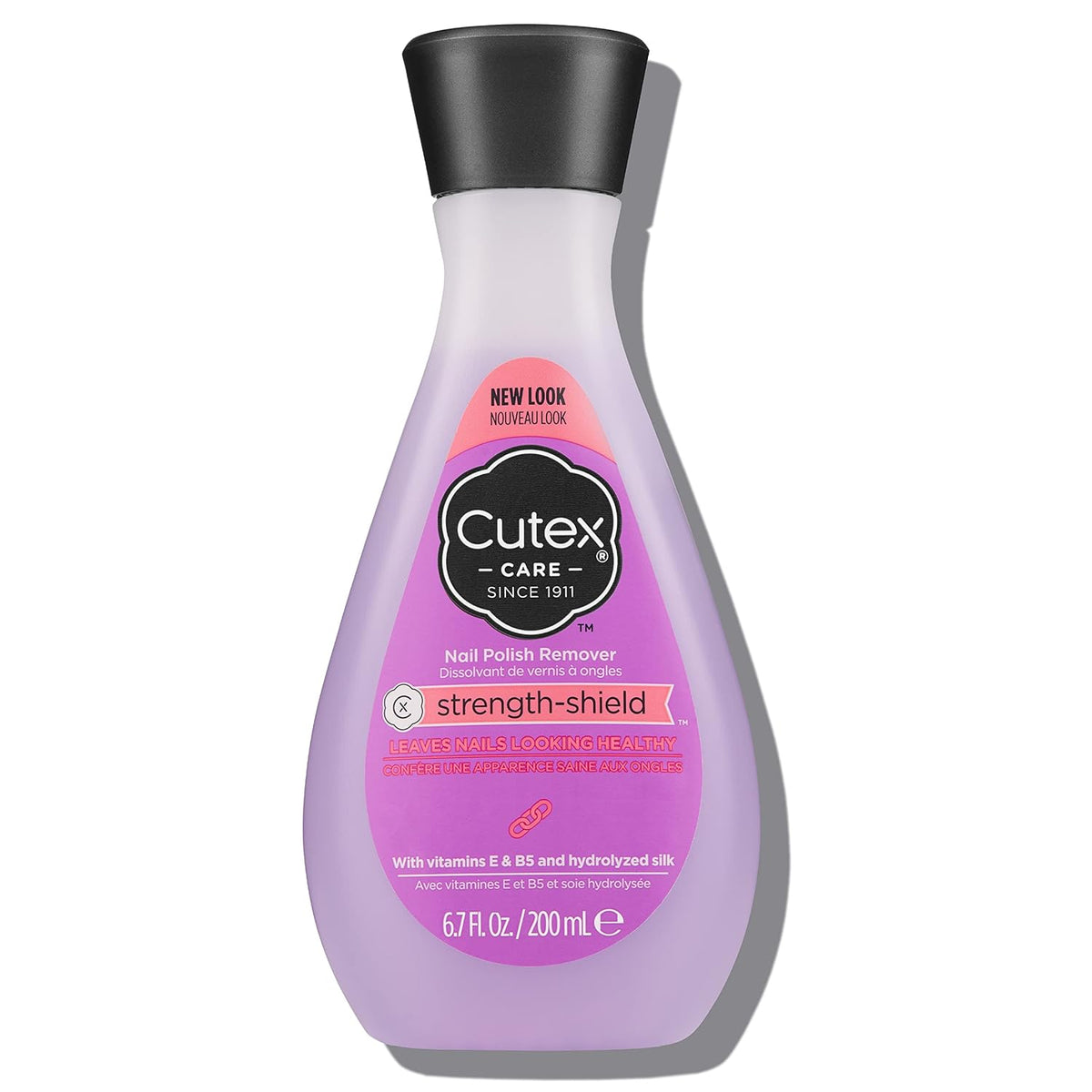 Cutex Nail Polish Remover, Strength Shield, Leaves Nails Looking Healthy, Contains Vitamins E, B5 & Hydrolyzed Silk, 6.76 Fl Oz - Jansha Store