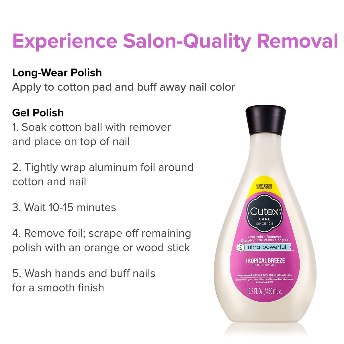 Cutex Nail Polish Remover, Strength Shield, Leaves Nails Looking Healthy, Contains Vitamins E, B5 & Hydrolyzed Silk, 6.76 Fl Oz - Jansha Store