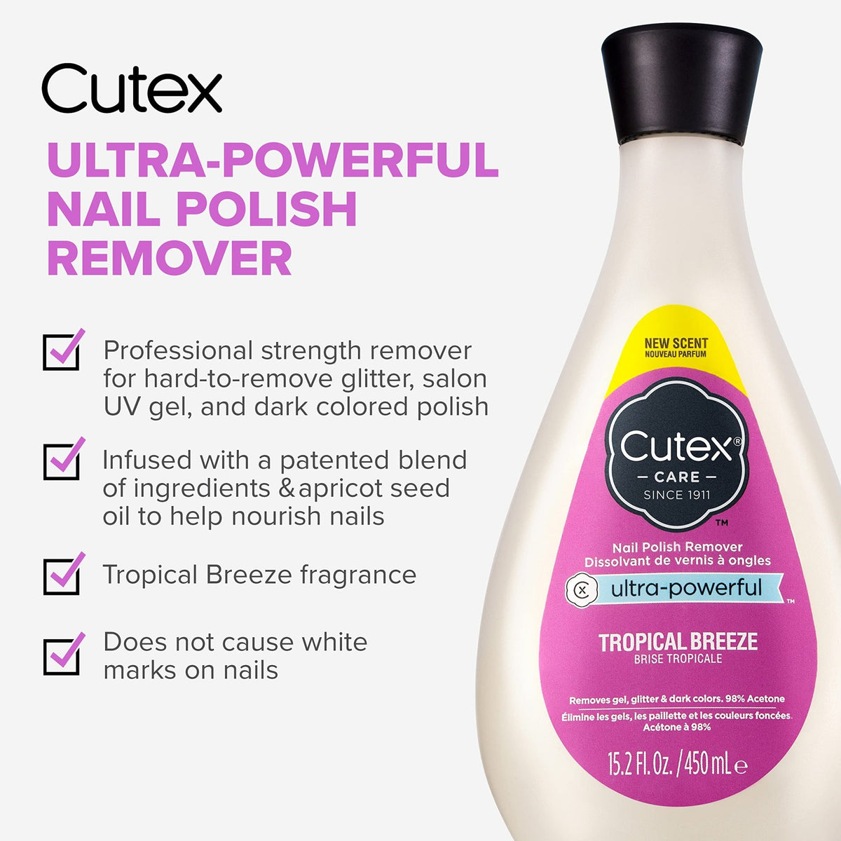 Cutex Nail Polish Remover, Strength Shield, Leaves Nails Looking Healthy, Contains Vitamins E, B5 & Hydrolyzed Silk, 6.76 Fl Oz - Jansha Store