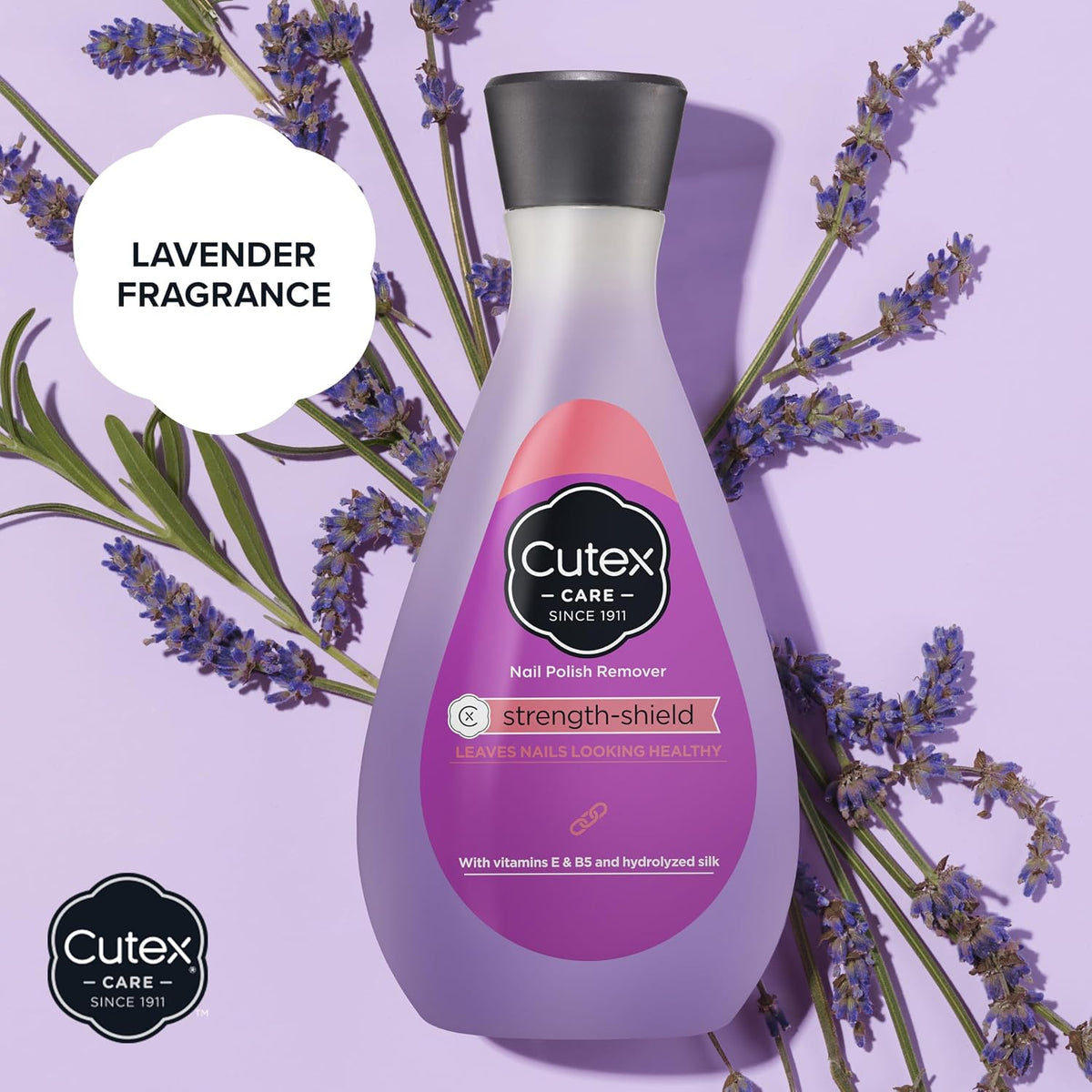 Cutex Nail Polish Remover, Strength Shield, Leaves Nails Looking Healthy, Contains Vitamins E, B5 & Hydrolyzed Silk, 6.76 Fl Oz - Jansha Store