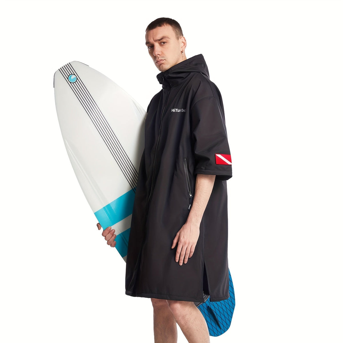 Quick Dry Hooded Surf Poncho Towel Robe-1