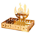Golden Acrylic Eid Moon Star Dessert Tray-0