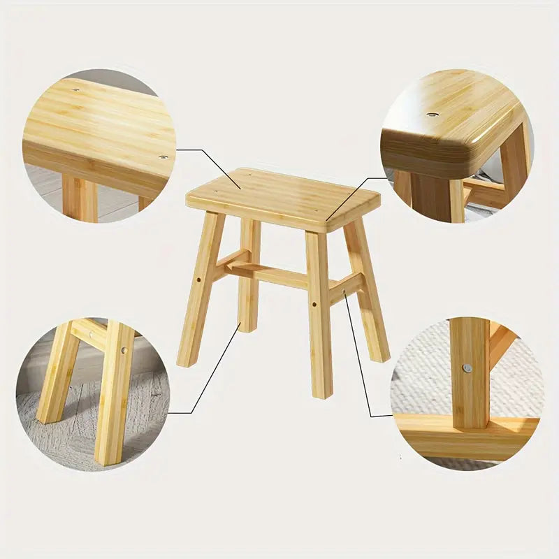 Handmade Bamboo Stool - DIY Home Small Stool with Traditional Style-2