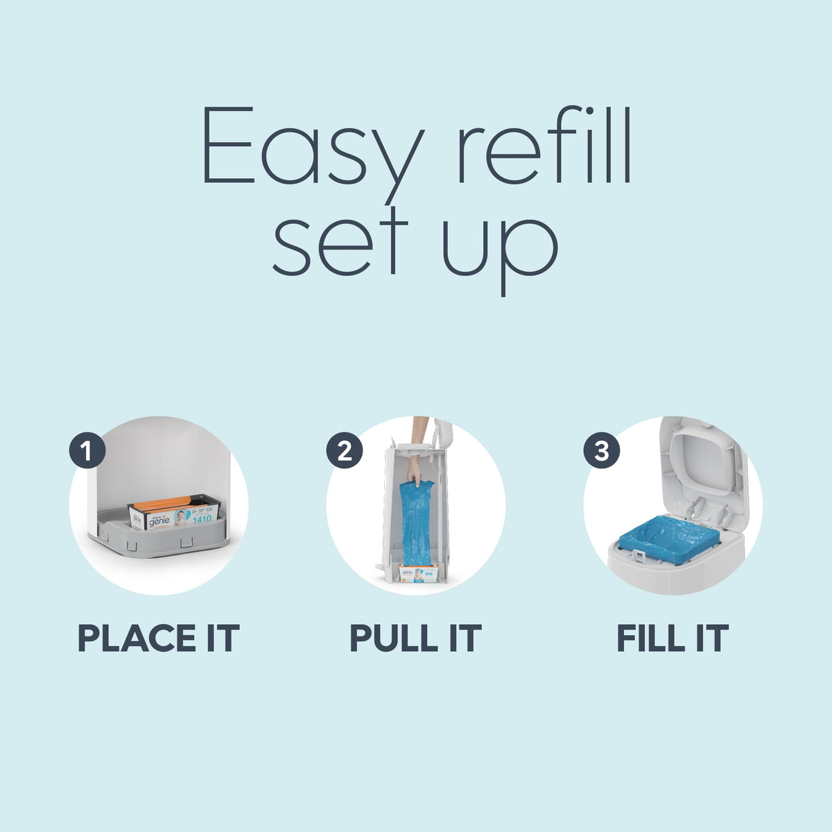 Diaper Genie Easy Roll Refill | 18 Bags Per Refill | Holds Up to 846 Newborn Diapers | Odor Control | Diaper Pail Refill Bags | Fits Diaper Genie Signature & Platinum Pails, Packaging may vary - Jansha Store