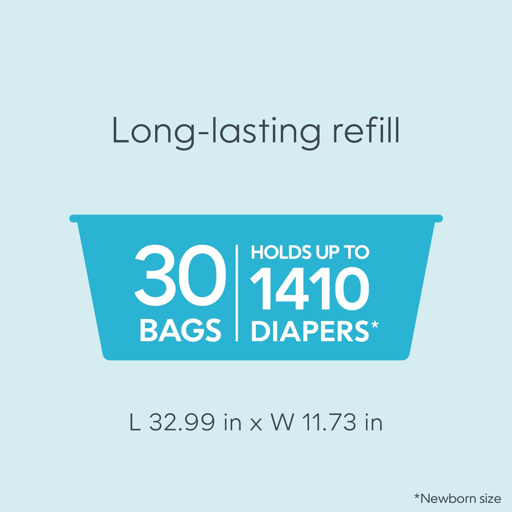 Diaper Genie Easy Roll Refill | 18 Bags Per Refill | Holds Up to 846 Newborn Diapers | Odor Control | Diaper Pail Refill Bags | Fits Diaper Genie Signature & Platinum Pails, Packaging may vary - Jansha Store