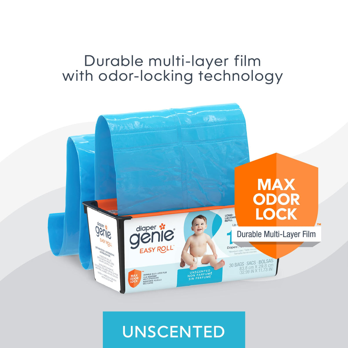 Diaper Genie Easy Roll Refill | 18 Bags Per Refill | Holds Up to 846 Newborn Diapers | Odor Control | Diaper Pail Refill Bags | Fits Diaper Genie Signature & Platinum Pails, Packaging may vary - Jansha Store