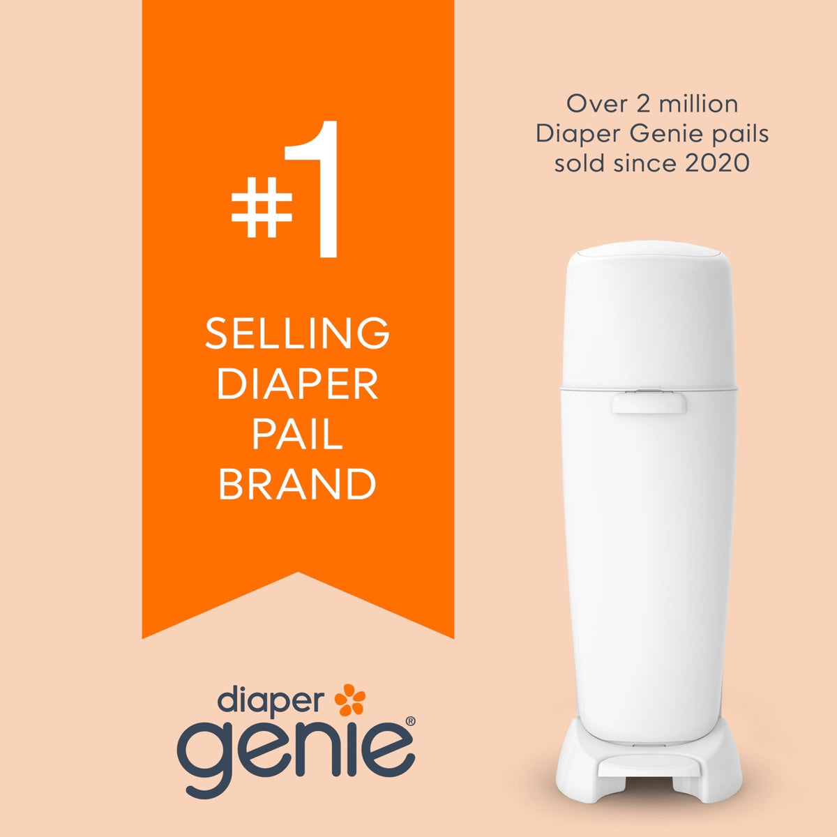Diaper Genie Essentials Round Refill 4-Pack | Holds Up to 1280 Newborn Diapers | Features Unscented Continuous Film | Compatible with Diaper Genie Complete and Expressions Pails - Jansha Store