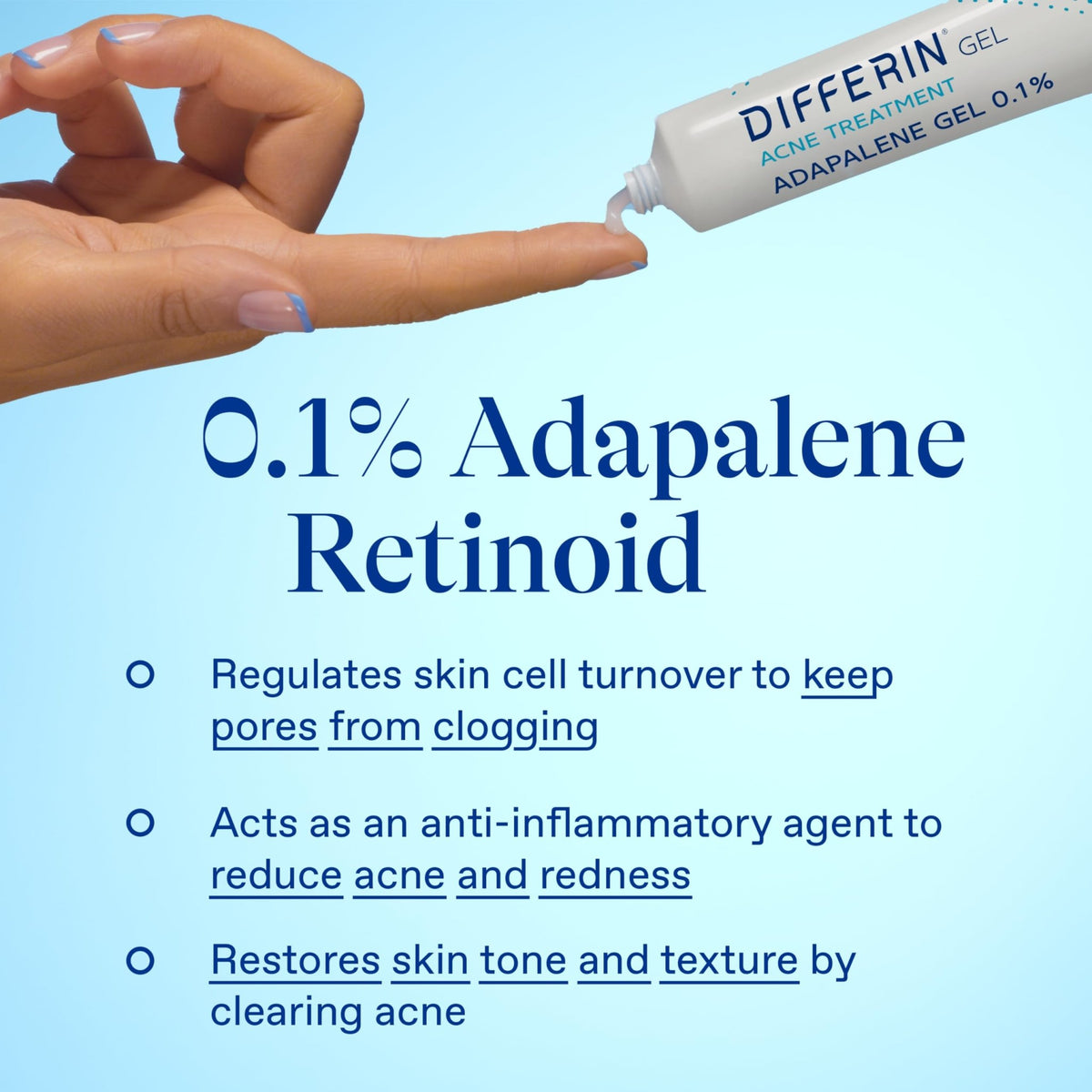 Differin Acne Retinoid Treatment Gel, 0.1% Adapalene, 15g Tube - Jansha Store