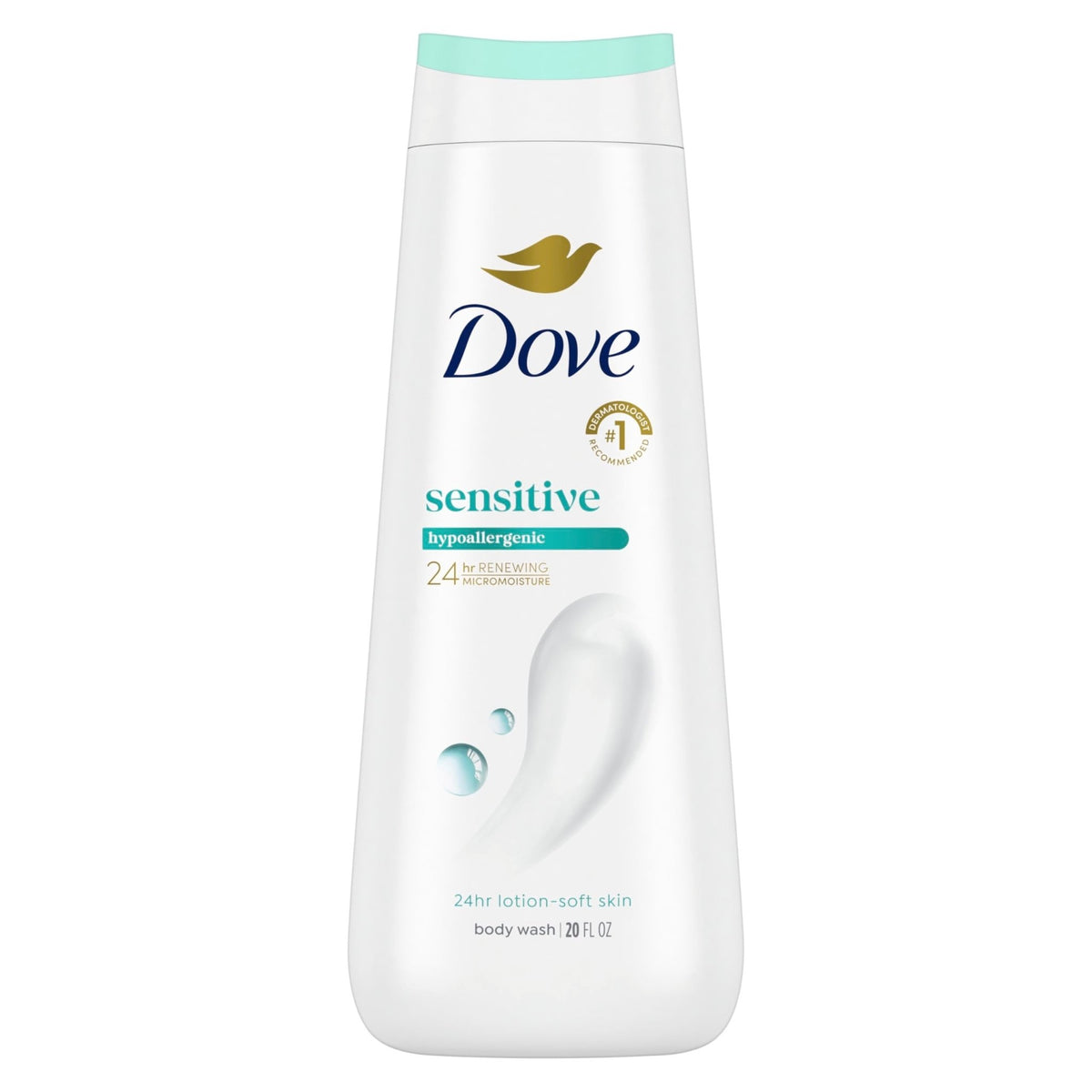 Dove Sensitive Skin Body Wash, 24hr Lotion-Soft Skin, 30.6 oz - Jansha Store