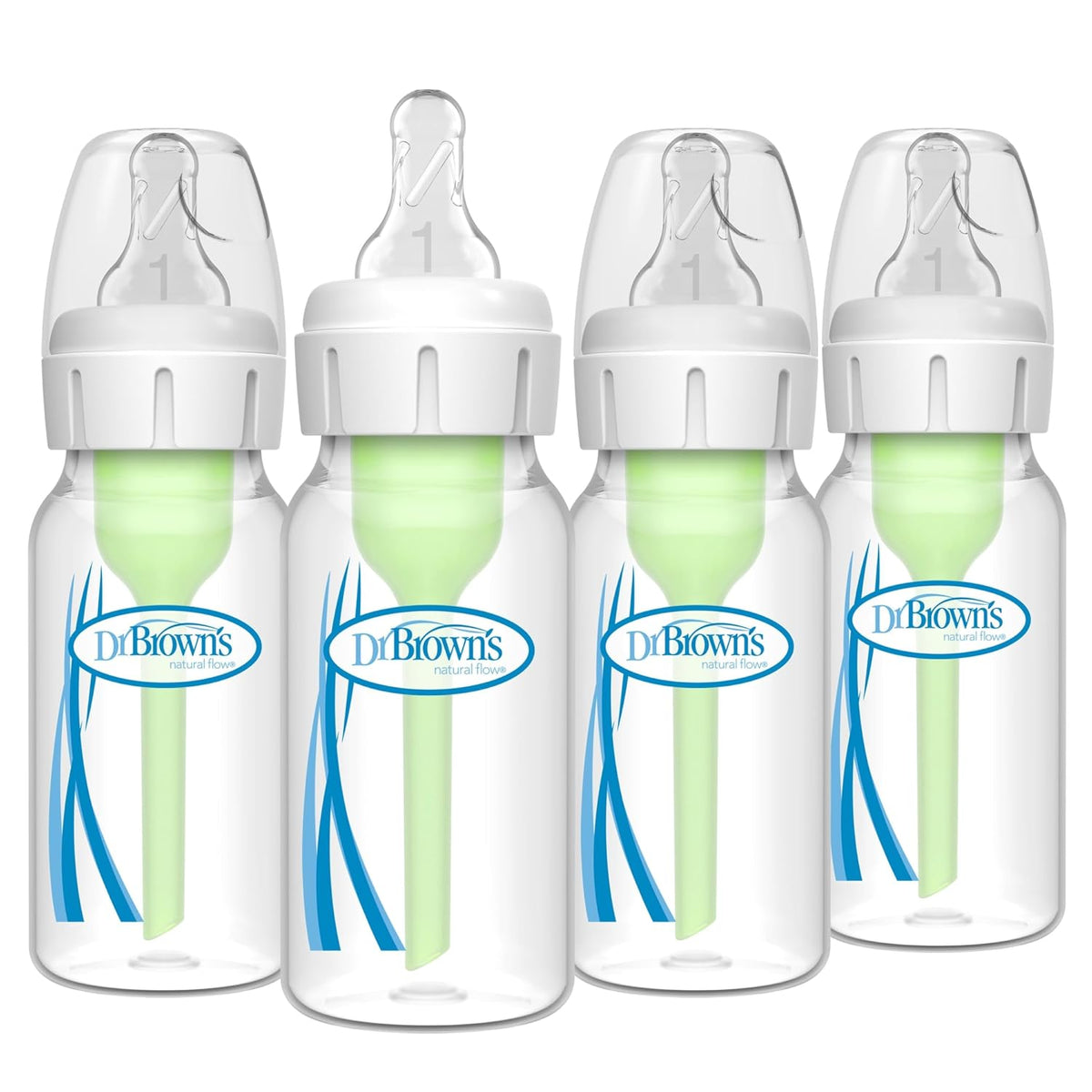 Dr. Brown's Anti-Colic Options+ Narrow Baby Bottle, Clear, 4 oz, 4-Pack - Jansha Store