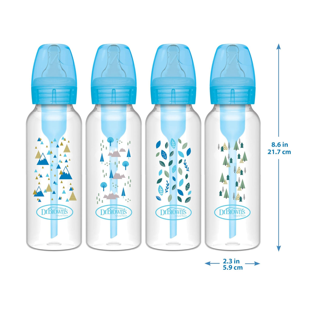Dr. Brown's Anti-Colic Options+ Narrow Baby Bottle, Clear, 4 oz, 4-Pack - Jansha Store