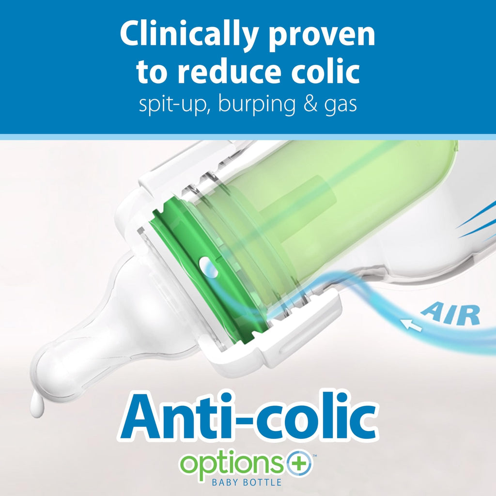 Dr. Brown's Anti-Colic Options+ Narrow Baby Bottle, Clear, 4 oz, 4-Pack - Jansha Store