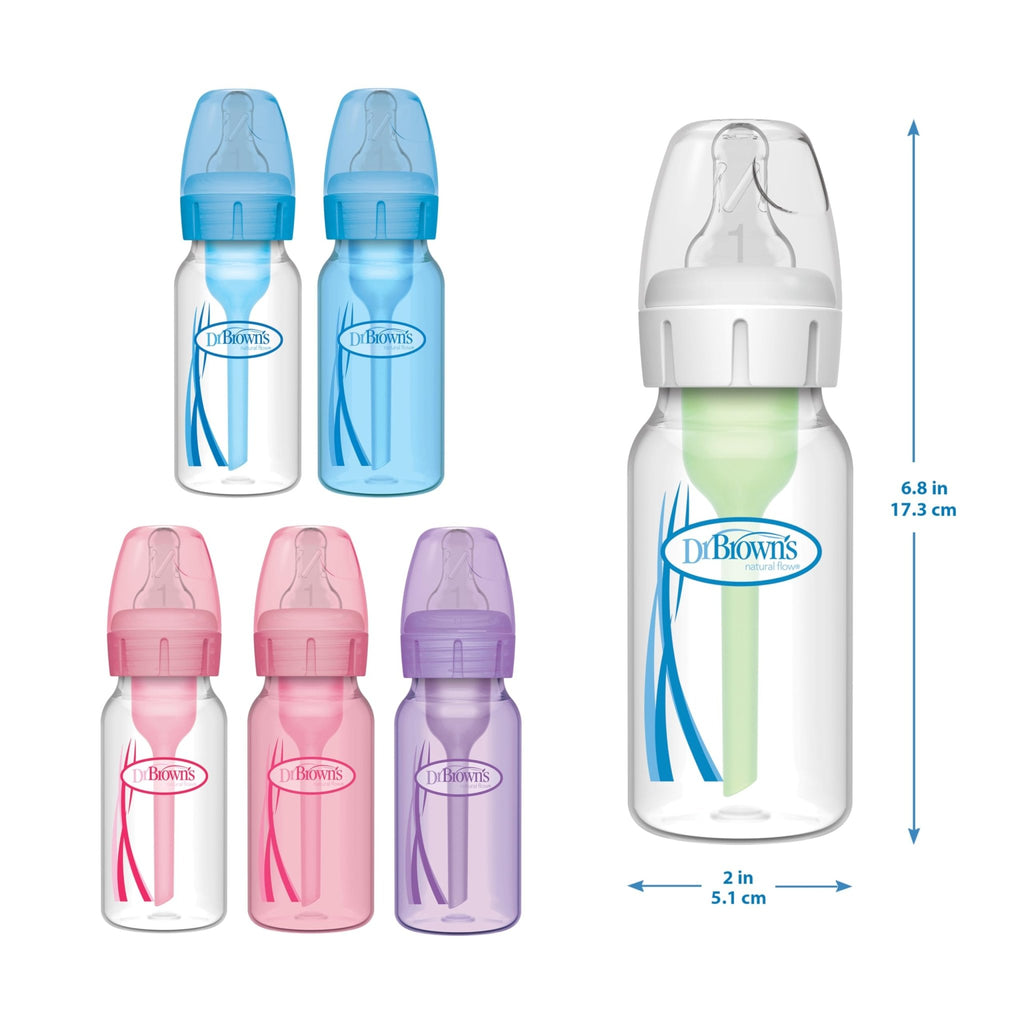 Dr. Brown's Anti-Colic Options+ Narrow Baby Bottle, Clear, 4 oz, 4-Pack - Jansha Store