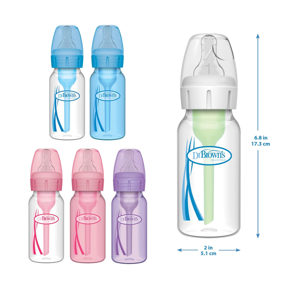 Dr. Brown's Anti-Colic Options+ Narrow Baby Bottle, Clear, 4 oz, 4-Pack - Jansha Store