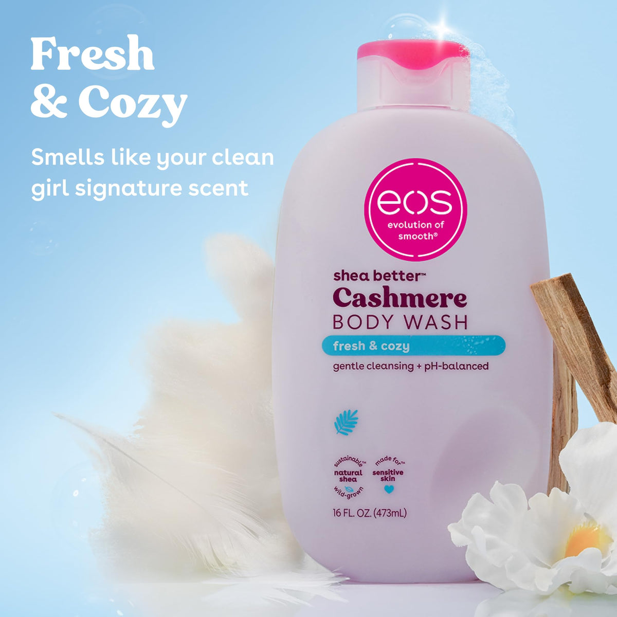 eos Cashmere Body Wash- Vanilla Cashmere, Creamy Gel with Shea Butter, 16 fl oz - Jansha Store
