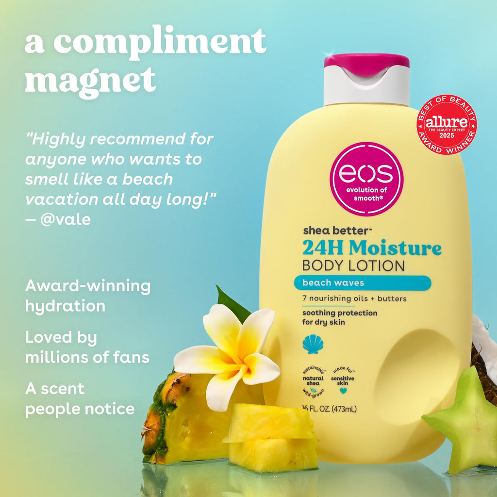 eos Shea Better Body Lotion- Vanilla Cashmere, 24-Hour Moisture, 16 fl oz - Jansha Store