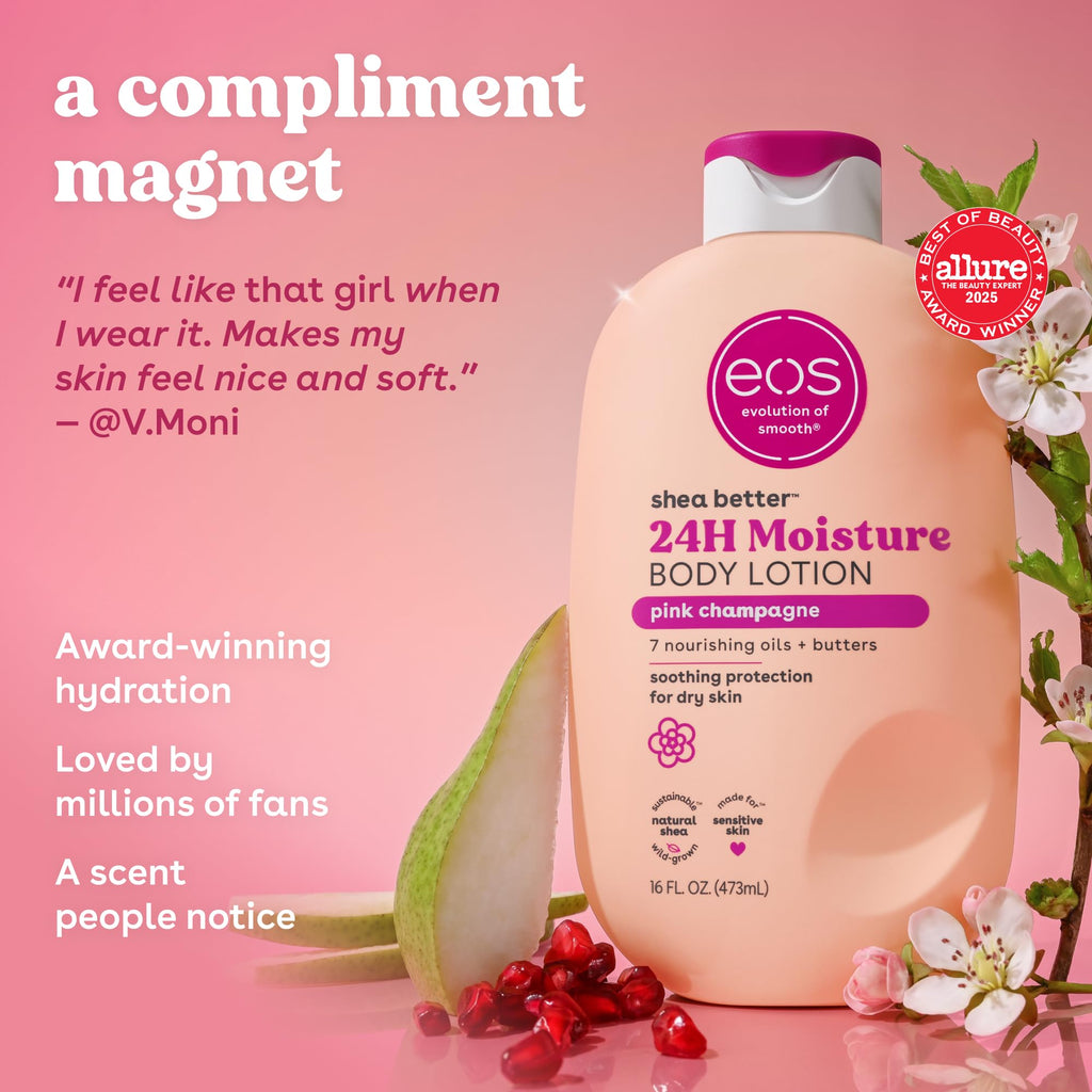 eos Shea Better Body Lotion- Vanilla Cashmere, 24-Hour Moisture, 16 fl oz - Jansha Store