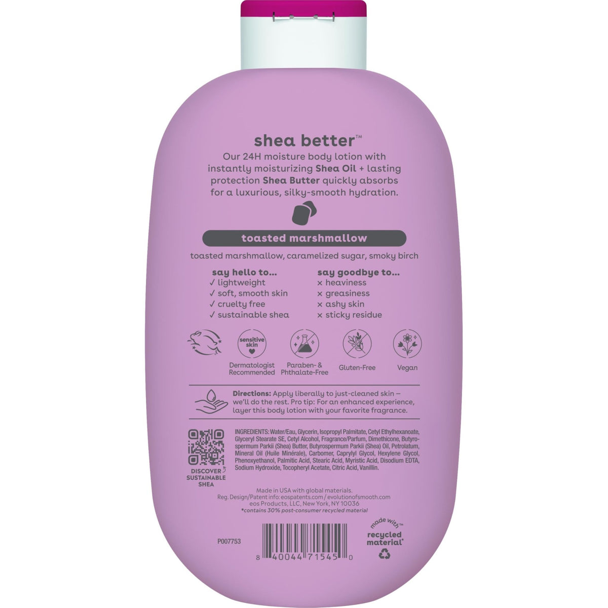 eos Shea Better Body Lotion- Vanilla Cashmere, 24-Hour Moisture, 16 fl oz - Jansha Store