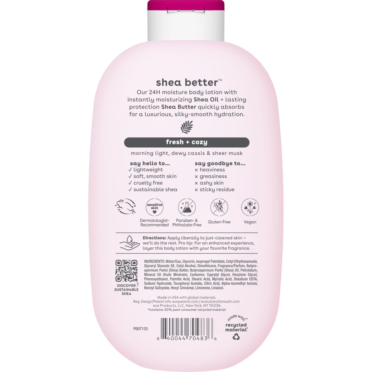 eos Shea Better Body Lotion- Vanilla Cashmere, 24-Hour Moisture, 16 fl oz - Jansha Store