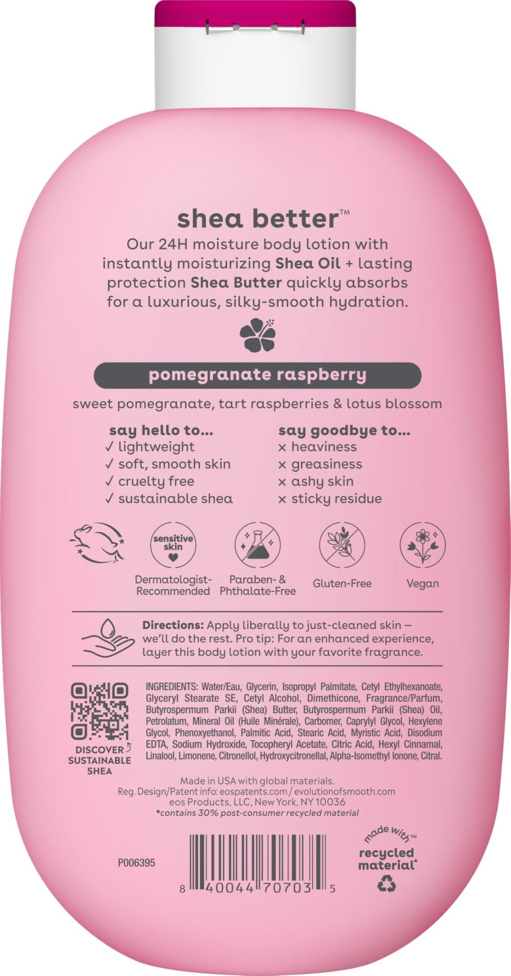 eos Shea Better Body Lotion- Vanilla Cashmere, 24-Hour Moisture, 16 fl oz - Jansha Store
