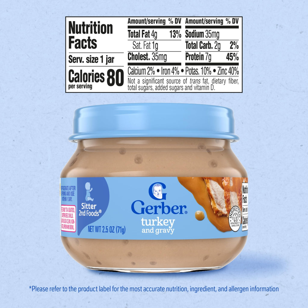 Gerber Stage 2 Chicken and Gravy Baby Food, 2.5 Oz, 10 Pack - Jansha Store