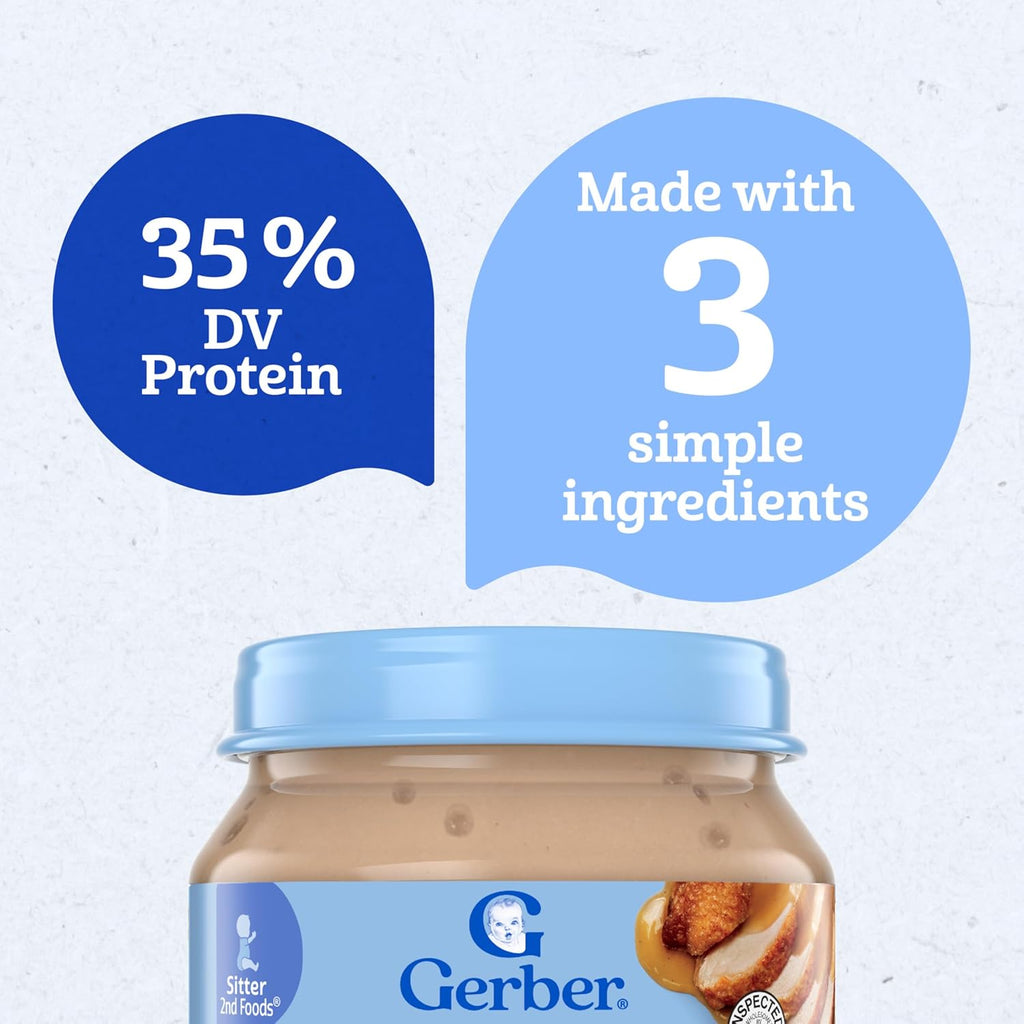 Gerber Stage 2 Chicken and Gravy Baby Food, 2.5 Oz, 10 Pack - Jansha Store
