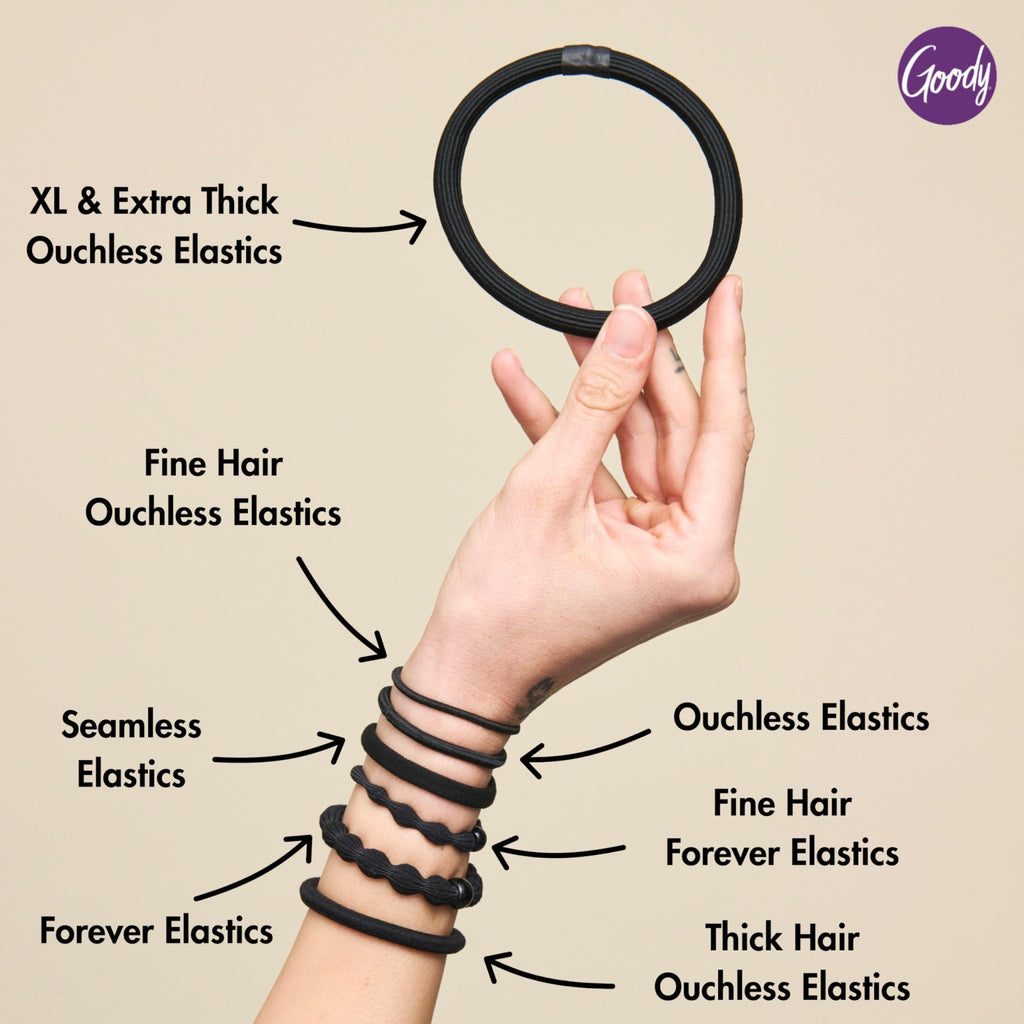 Goody Ouchless Elastic Hair Ties, 30 Ct, Brown, 4MM Rubber Bands, Pain-Free - Jansha Store