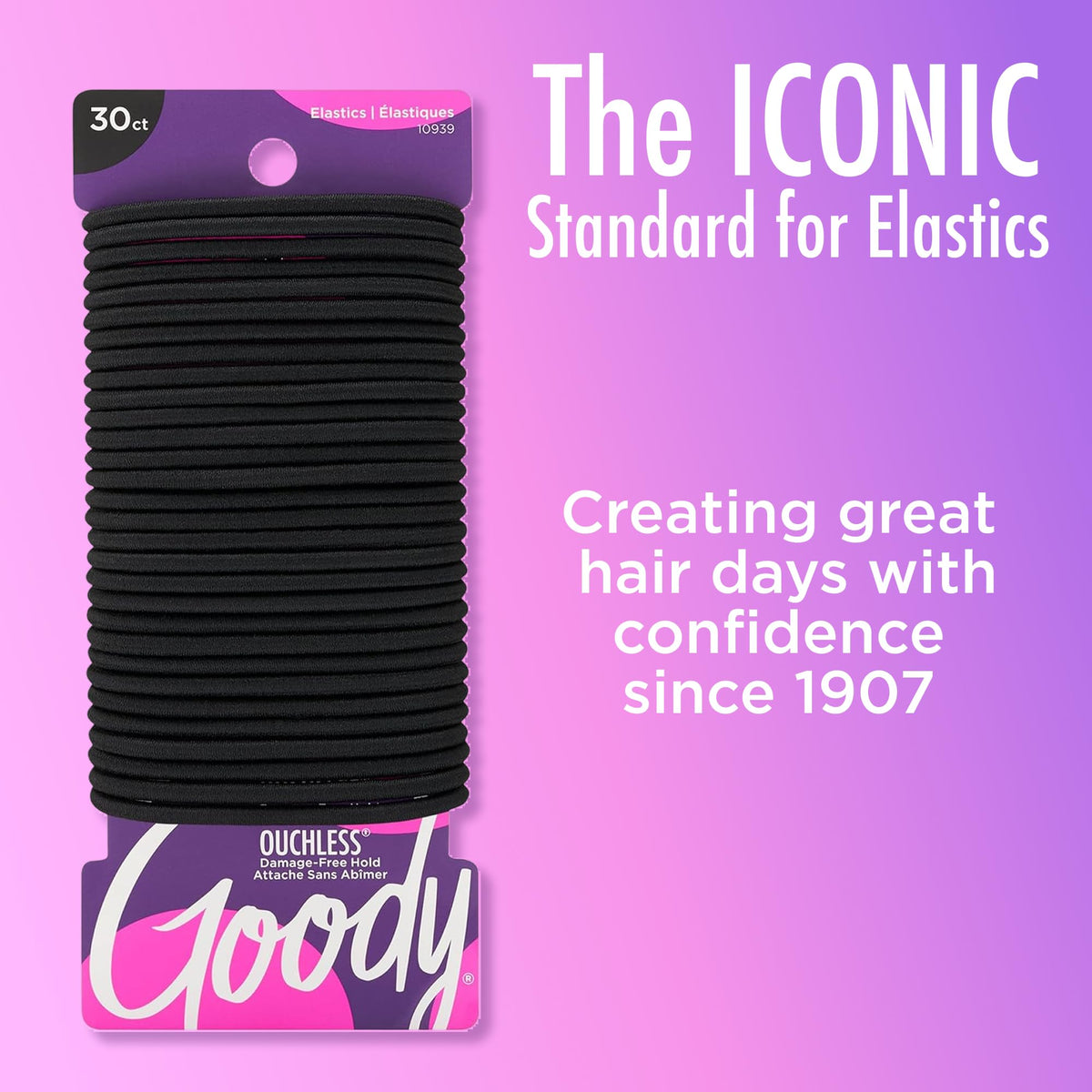 Goody Ouchless Elastic Hair Ties, 30 Ct, Brown, 4MM Rubber Bands, Pain-Free - Jansha Store