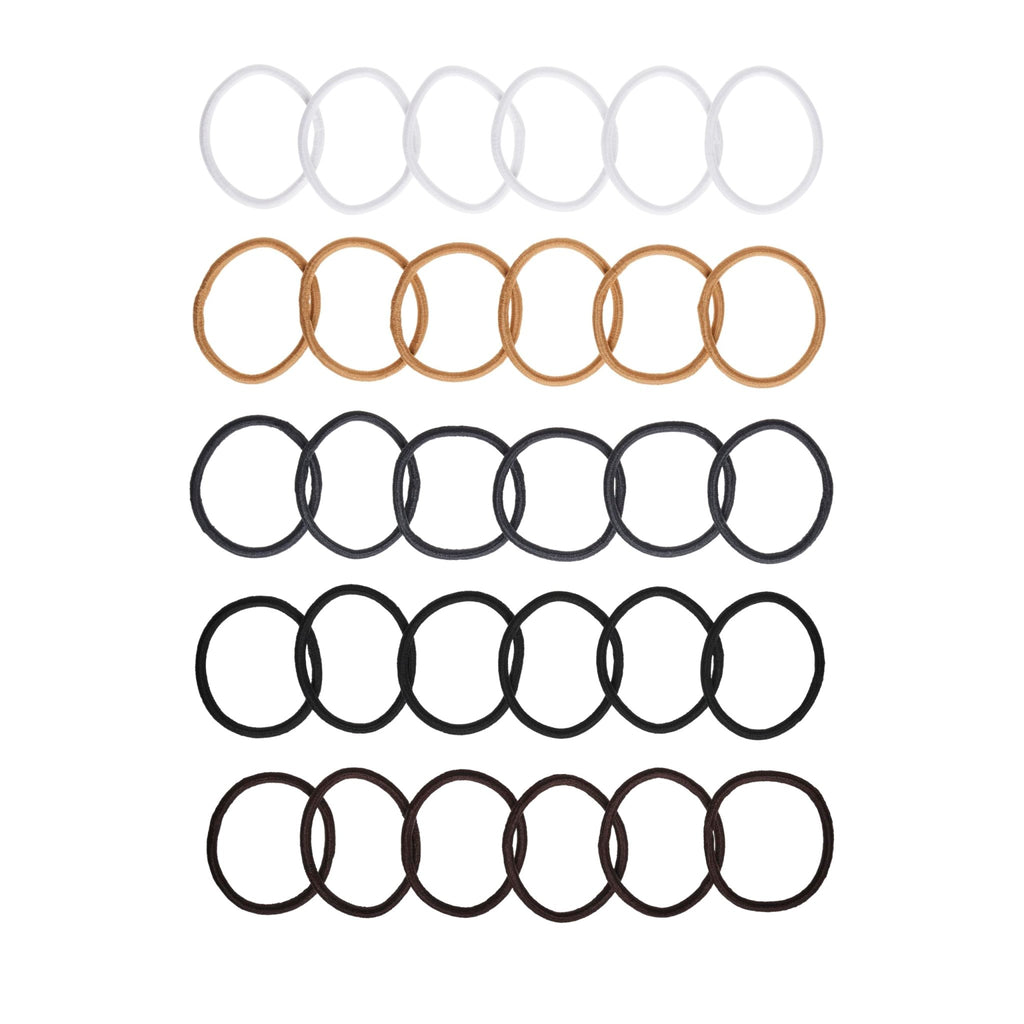 Goody Ouchless Elastic Hair Ties, 30 Ct, Brown, 4MM Rubber Bands, Pain-Free - Jansha Store