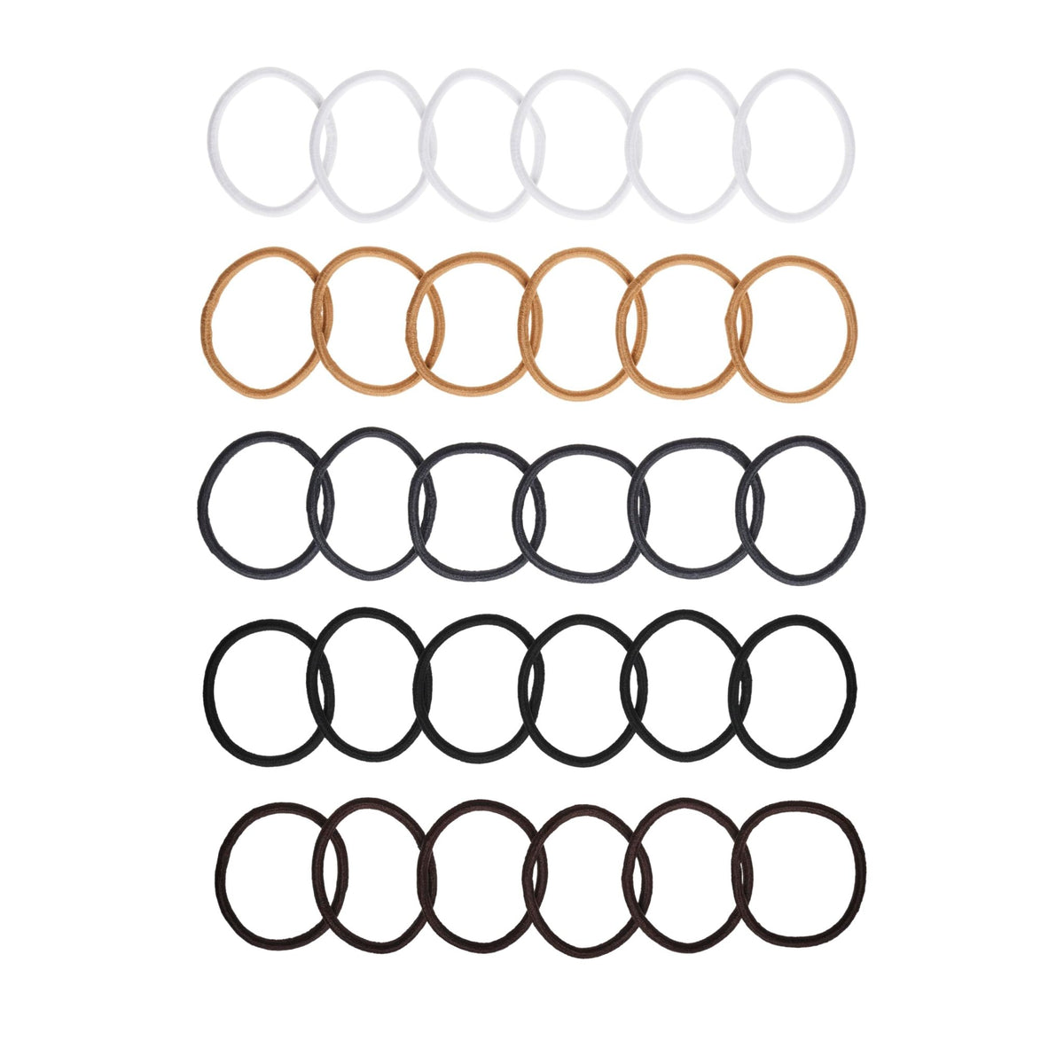Goody Ouchless Elastic Hair Ties, 30 Ct, Brown, 4MM Rubber Bands, Pain-Free - Jansha Store