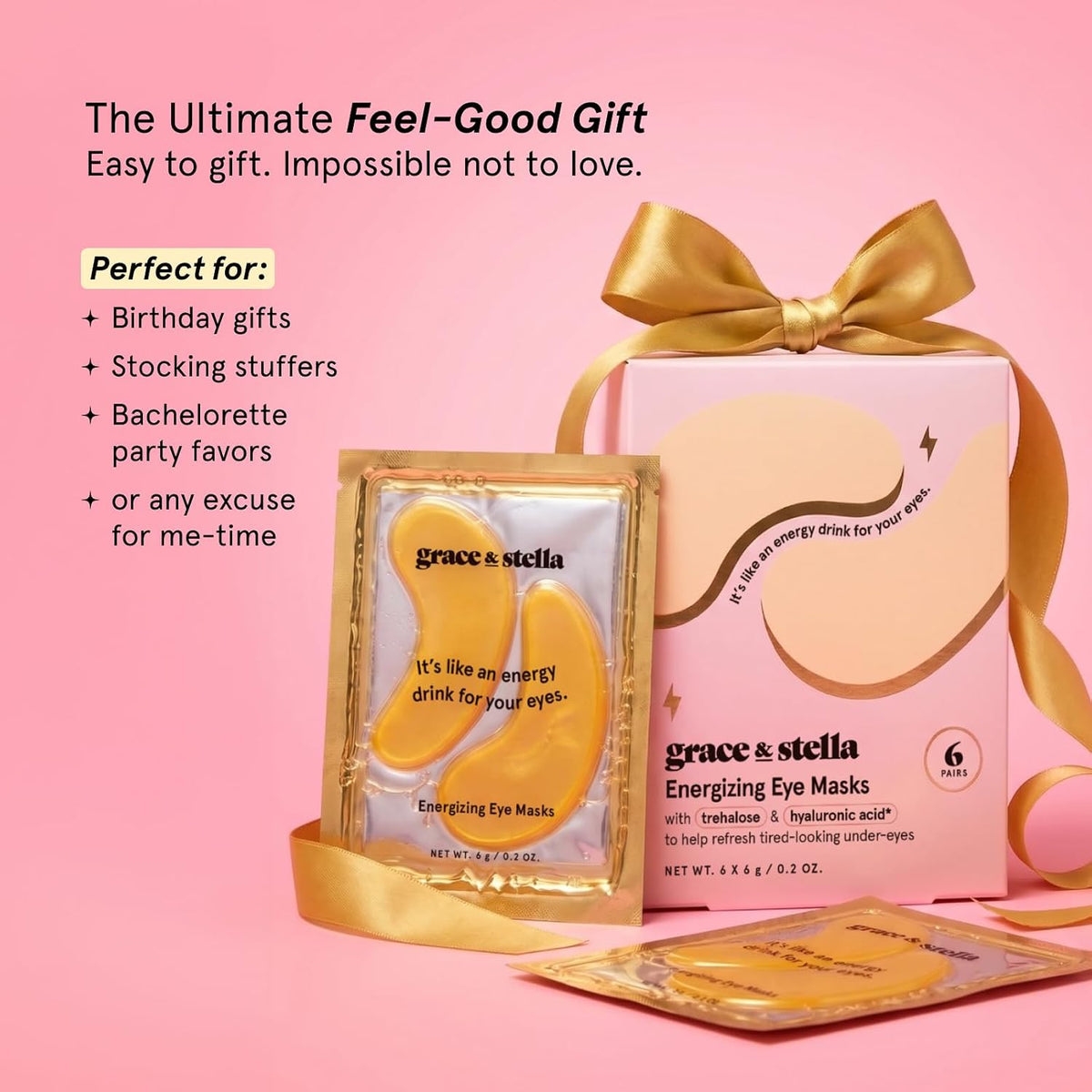 grace & stella Award Winning Eye Patches for Puffy Eyes - Birthday Gifts for Women - Under Eye Mask for Dark Circles and Undereye Bags - Gifts for Mom - Vegan Cruelty-Free Self Care (24 Pairs, Gold) - Jansha Store