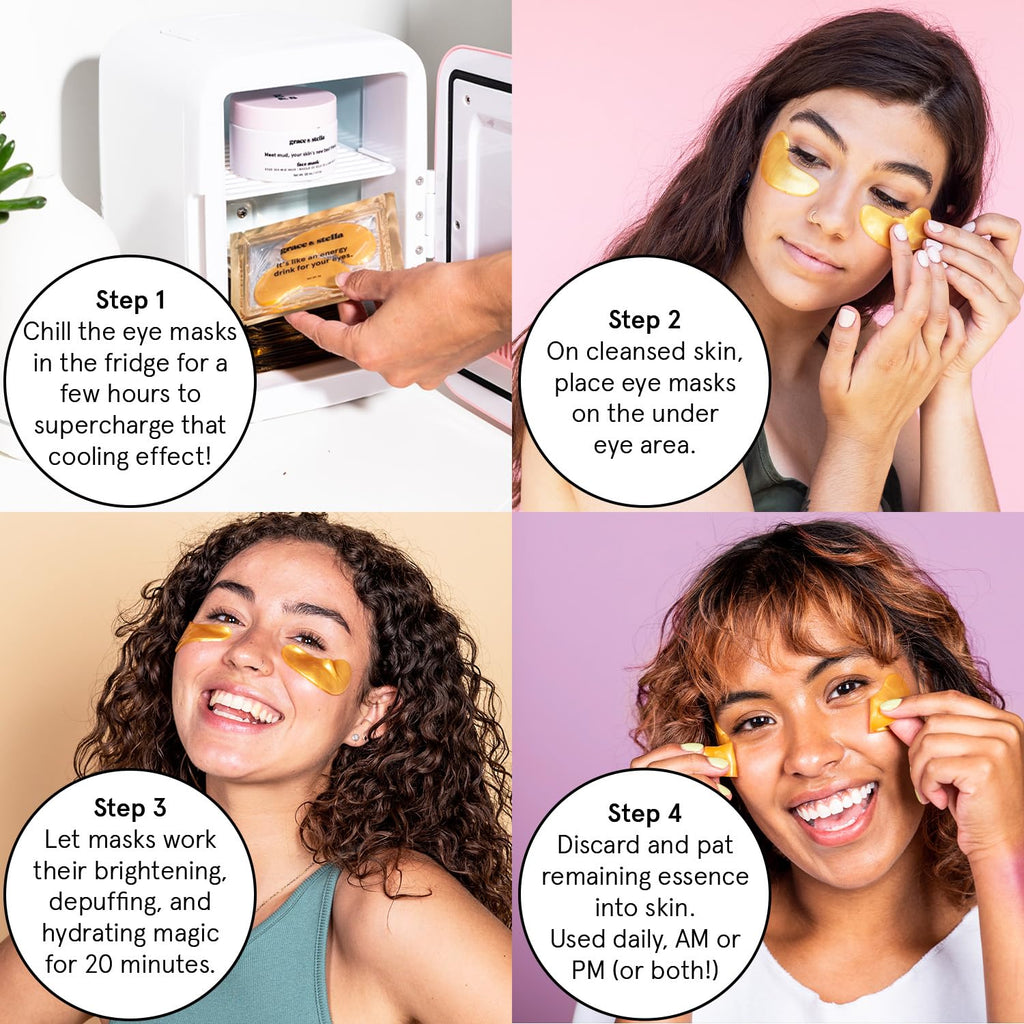 grace & stella Award Winning Eye Patches for Puffy Eyes - Birthday Gifts for Women - Under Eye Mask for Dark Circles and Undereye Bags - Gifts for Mom - Vegan Cruelty-Free Self Care (24 Pairs, Gold) - Jansha Store