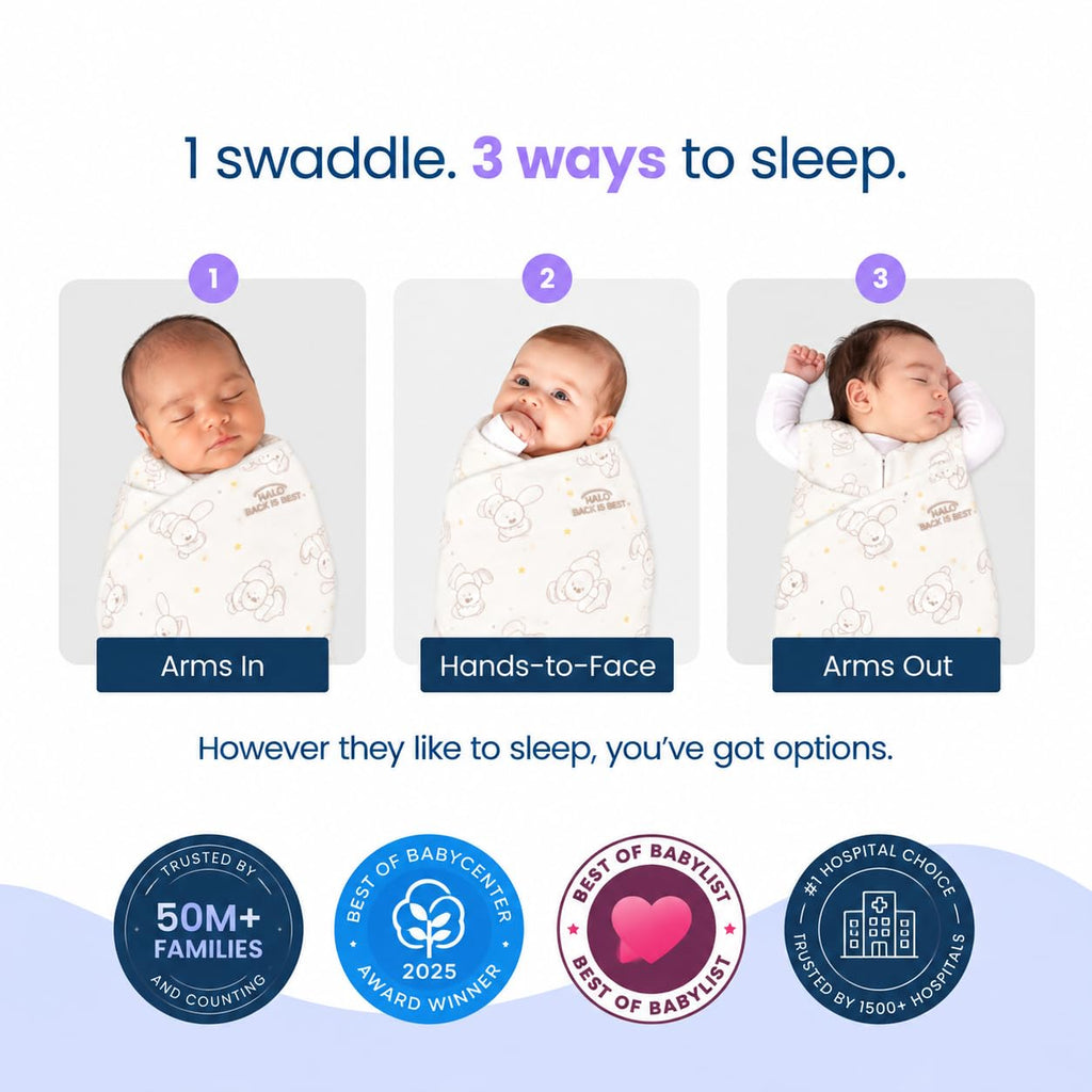 HALO SleepSack Swaddle | Cotton | 1.5 TOG | 6-12 lbs |Floral Stripe - Jansha Store