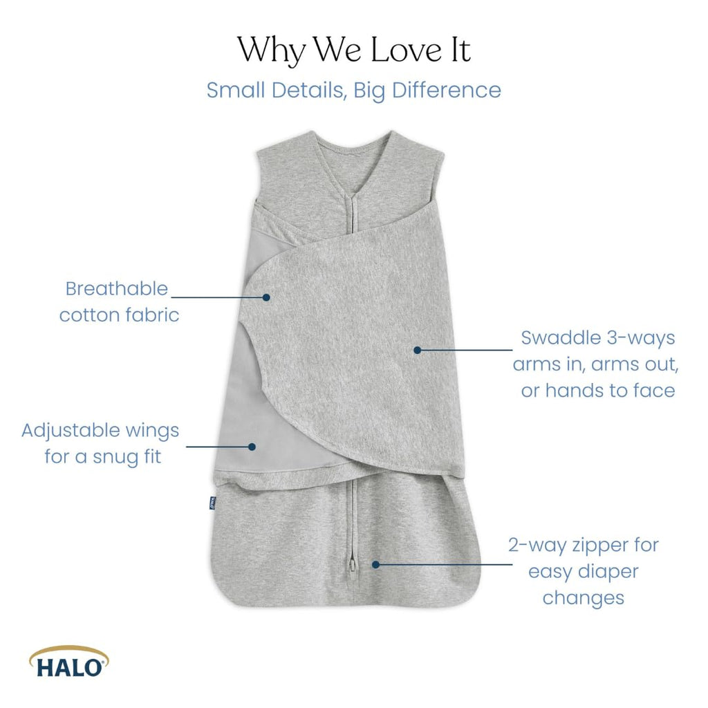 HALO SleepSack Swaddle | Cotton | 1.5 TOG | 6-12 lbs |Floral Stripe - Jansha Store