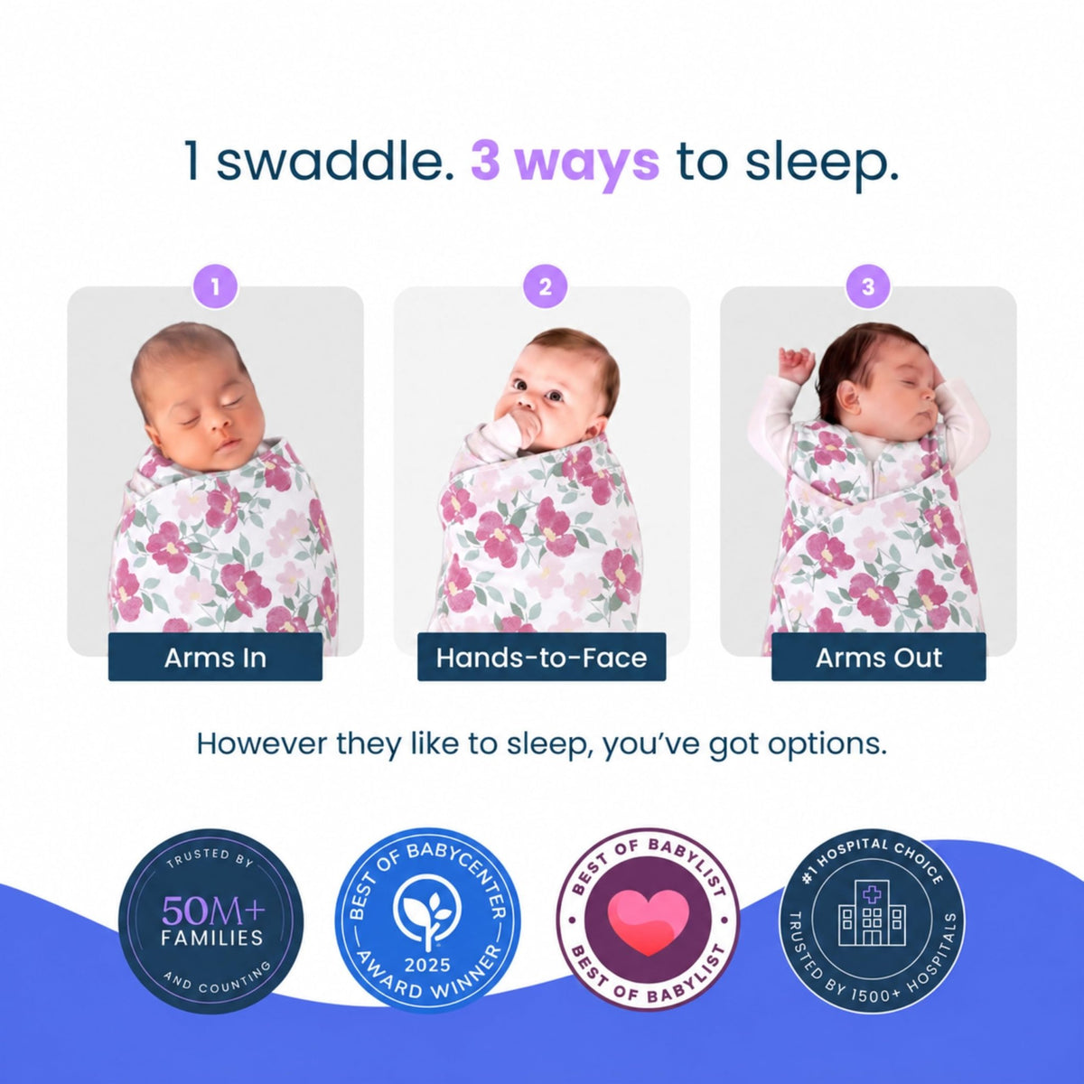HALO SleepSack Swaddle | Cotton | 1.5 TOG | 6-12 lbs |Floral Stripe - Jansha Store