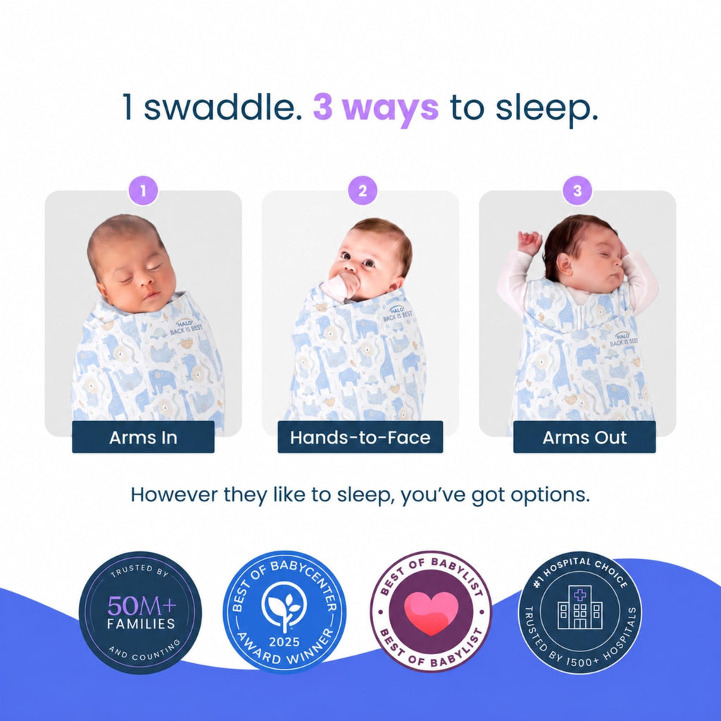 HALO SleepSack Swaddle | Cotton | 1.5 TOG | 6-12 lbs |Floral Stripe - Jansha Store