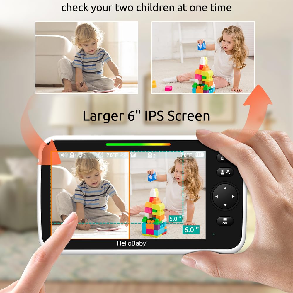 HelloBaby No WiFi Baby Monitor Camera and Audio HB6550, 5" Video Screen - Jansha Store