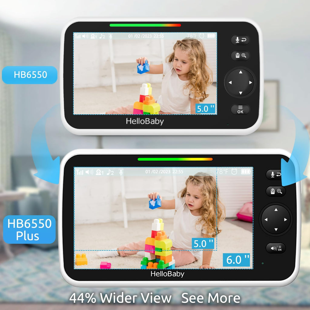 HelloBaby No WiFi Baby Monitor Camera and Audio HB6550, 5" Video Screen - Jansha Store