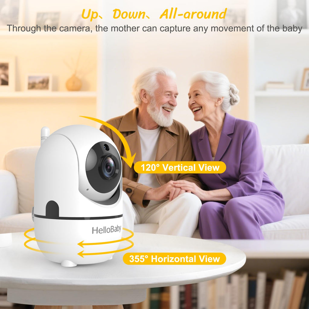 HelloBaby No WiFi Baby Monitor Camera and Audio HB6550, 5" Video Screen - Jansha Store