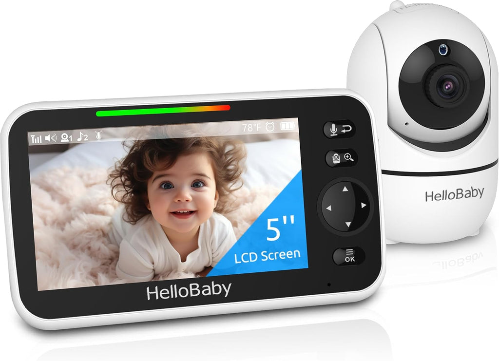 HelloBaby No WiFi Baby Monitor Camera and Audio HB6550, 5" Video Screen - Jansha Store