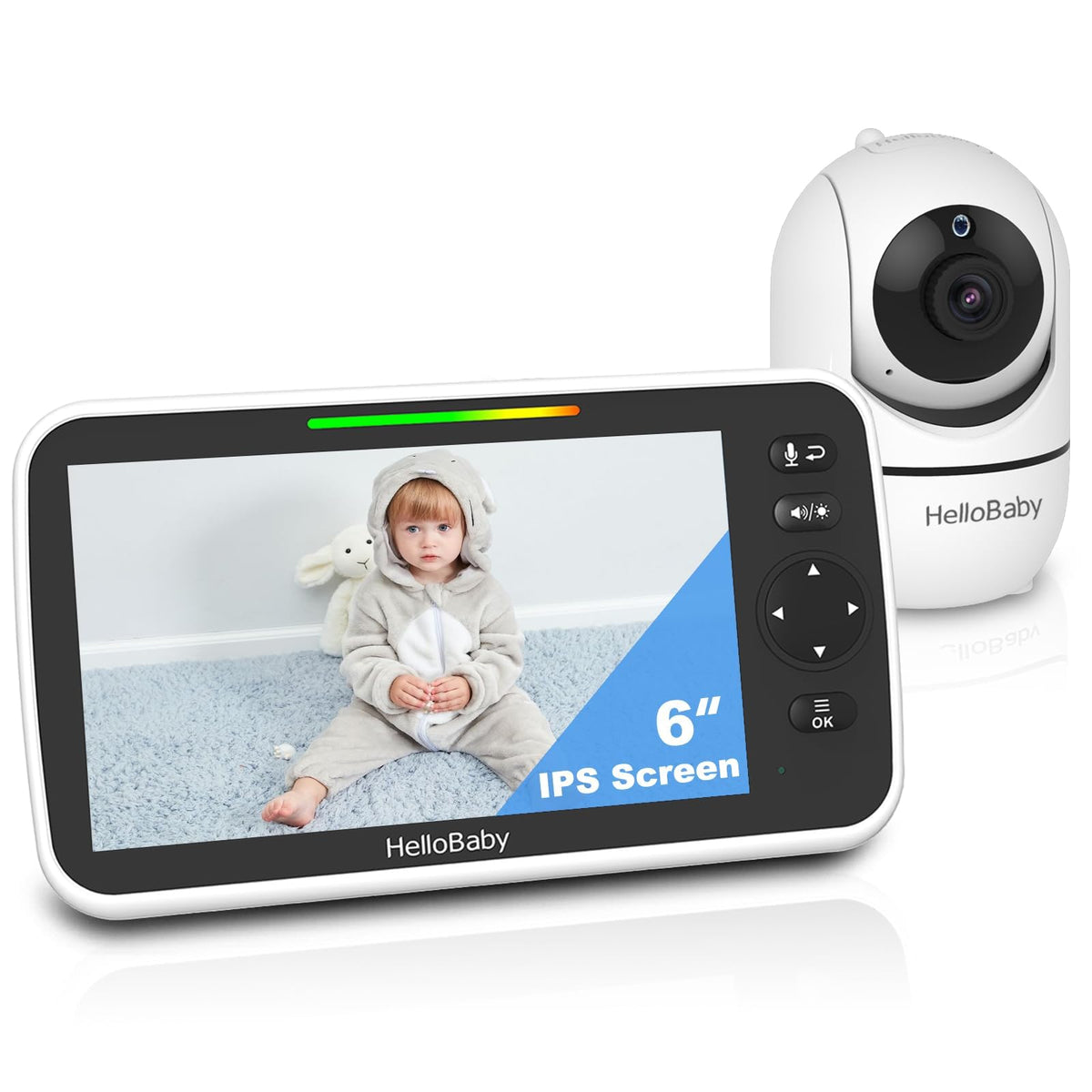 HelloBaby No WiFi Baby Monitor Camera and Audio HB6550, 5" Video Screen - Jansha Store