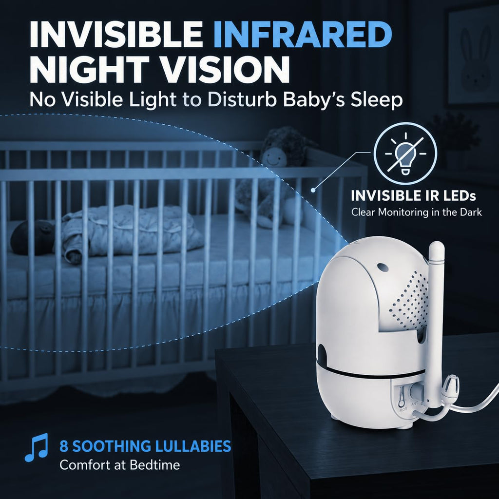 HelloBaby No WiFi Baby Monitor Camera and Audio HB6550, 5" Video Screen - Jansha Store