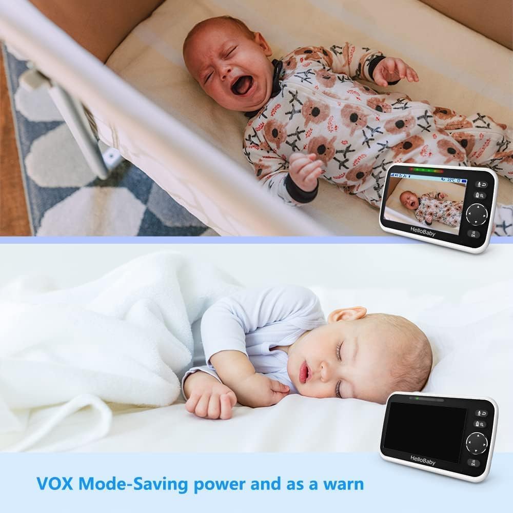 HelloBaby No WiFi Baby Monitor Camera and Audio HB6550, 5" Video Screen - Jansha Store