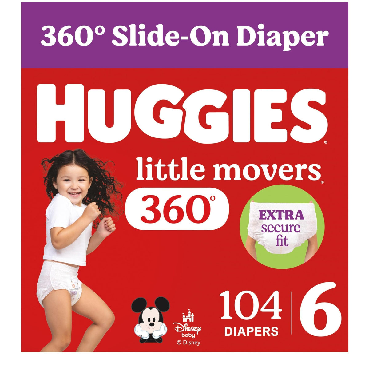 Huggies Little Movers HuggFit 360 Diapers Size 5, 128 Count (2 Packs of 64) - Jansha Store
