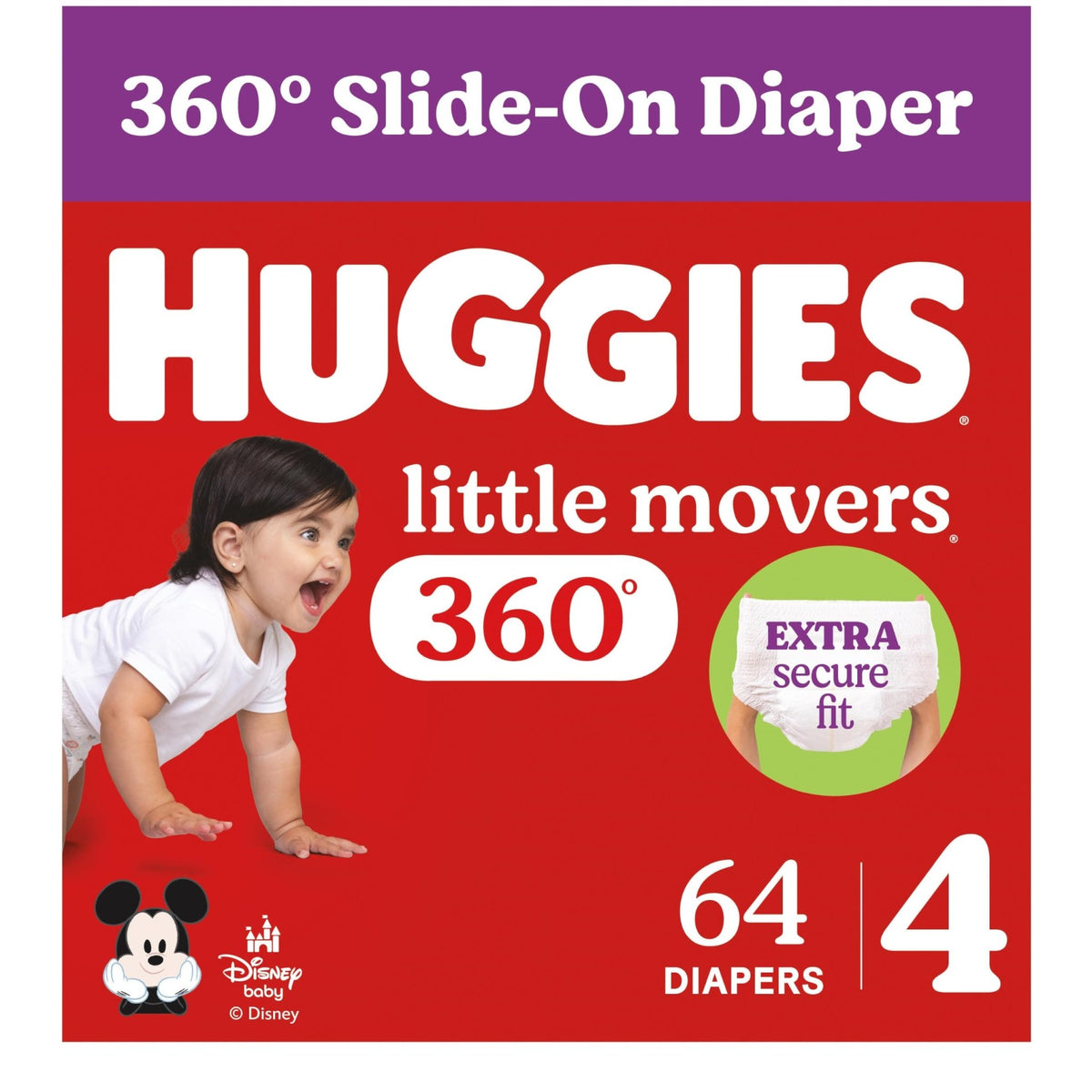 Huggies Little Movers HuggFit 360 Diapers Size 5, 128 Count (2 Packs of 64) - Jansha Store