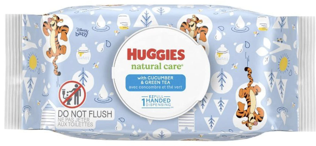 Huggies Natural Care Cucumber, Aloe and Vitamin E Baby Wipes, Hypoallergenic, Scented, 10 Flip-Top Packs (560 Wipes Total), Packaging May Vary - Jansha Store
