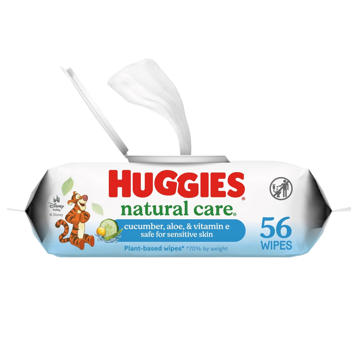 Huggies Natural Care Cucumber, Aloe and Vitamin E Baby Wipes, Hypoallergenic, Scented, 10 Flip-Top Packs (560 Wipes Total), Packaging May Vary - Jansha Store