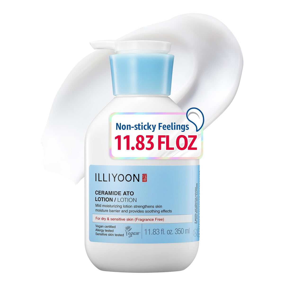 Illiyoon Ceramide Ato Lotion | Lightweight Moisturizer for Dry & Sensitive Skin, Barrier Repair for Face and Body, Mild for Babies, Vegan Certified, Korean Skincare, 2.29 fl.oz. - Jansha Store