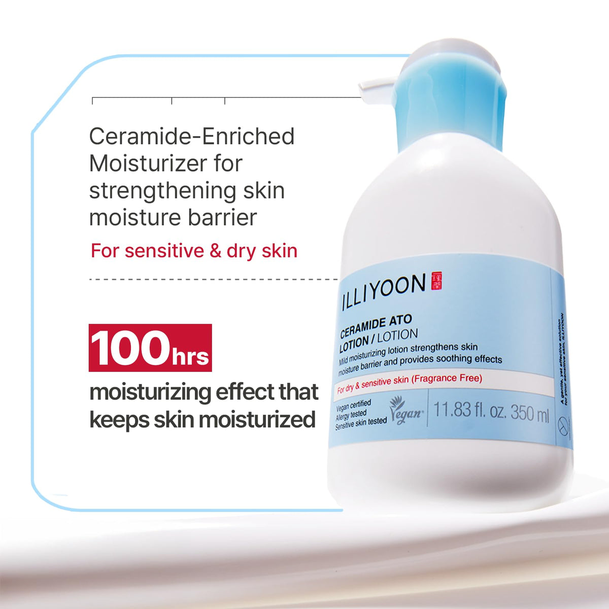 Illiyoon Ceramide Ato Lotion | Lightweight Moisturizer for Dry & Sensitive Skin, Barrier Repair for Face and Body, Mild for Babies, Vegan Certified, Korean Skincare, 2.29 fl.oz. - Jansha Store